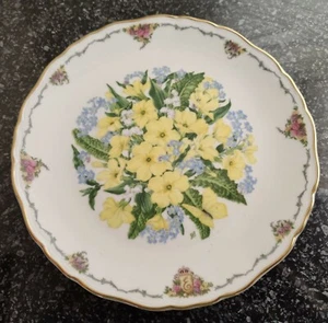 Royal Albert Sammler Teller The Queen Mother's Favourite Flowers Primroses COA - Bild 1 von 5