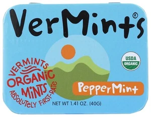 VERMINTS CANDY PEPPERMINT USDA ORGANIC (Pack of 6) - Picture 1 of 10