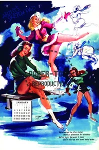 RISTAMPA VINTAGE - 1948 - CALENDARIO PIN-UP JOYCE BALLANTYNE - RISTAMPA - Foto 1 di 12