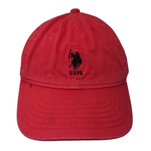 U.S. Polo Association Men's Strapback Hat Red Embroidered Pony Logo - Picture 1 of 8