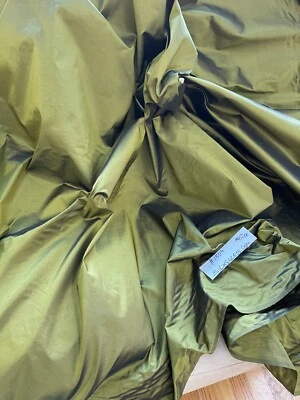 FABULOUS QUALITY SILK TAFFETA IRIDESCENT - OLIVE!!! - Image 1 of 4