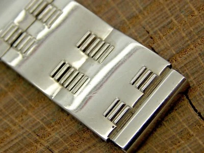 Flex-Let Vintage Watch Band 16mm Quadraflex Expansion NOS Unused Mens Stainless - Image 1 of 3