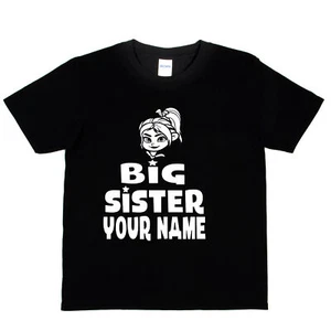 Kinder T-Shirt personalisiert große Schwester Ihr Name Geburtstag lustig Shirt Mädchen Geschenk - Bild 1 von 8