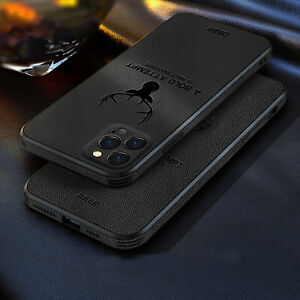 For iPhone 15 14 Pro Max 13 12 11 XR 7 8 Case Shockproof Leather Silicone Cover