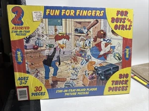 "Paquete de 2 rompecabezas con incrustaciones de bandeja Jaymar de colección Ducktales 13x9,75"" 30 piezas" - Imagen 1 de 12