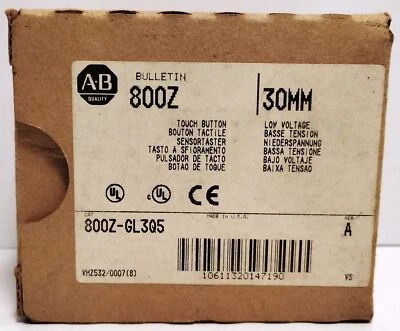 Allen-Bradley 800Z-GL3Q5 10-40VDC/20-30VAC botón toque/táctil Foto 1 de 4
