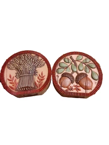 Vintage Hallmark Herbst Erntedank Motiv Salz Pfefferstreuer Set Eichel Weizen  - Bild 1 von 9