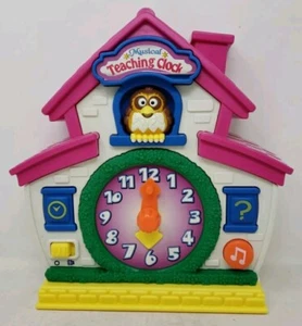 ANALOG TEACHING CLOCK ELECTRONIC MUSICAL OWL TELLS TIME QUIZES SETTINGS - VIDEO! - Picture 1 of 16