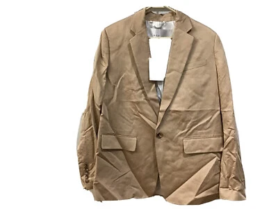 Nuevo con etiquetas. $695 A.L.C. Abrigo Chaqueta Traje Beige Tawn Talla 6, Bolsillos Forrados con Un Botón Foto 1 de 4