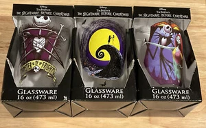 Lot Of 3 Different The Nightmare Before Christmas 16 oz Pint Glasses NIP - Picture 1 of 2