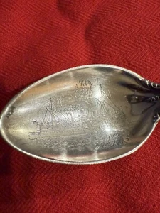 Battleship Maine Etched Antique Sterling Reed & Barton  (S248) - Picture 1 of 18