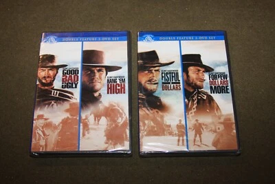 Lot of 2 Clint Eastwood Double Feature 2-DVD Sets - Includes 4 Classic Westerns - Image 1 of 4