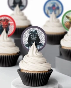 Star Wars Darth Yoda Comestible Glaseado Oblea Pastel Cupcake Topper Decoraciones de Cumpleaños - Imagen 1 de 3