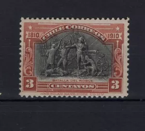 CHILE 1910 Sc.85 Roble Battle 3 cts Independance Centenary MH - Picture 1 of 1