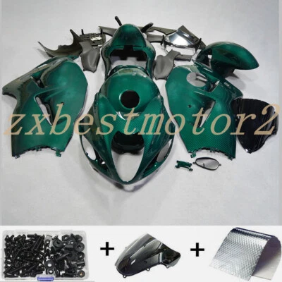 Kit de carenado ABS de fibra de carbono verde con pernos para Suzuki Hayabusa GSX1300R 1999-07 Foto 1 de 4