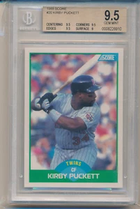 1989 Score Kirby Puckett (HOF) (#20) (Sub grades 3-9.5's/1-9) BGS9.5 BGS - Picture 1 of 1