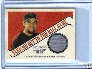 LANCE BERKMAN 2004,& 2005 TOPPS CRACKER JACK GAME USED JERSEY LOT - Picture 1 of 2