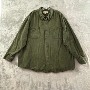 Duluth Trading Free Swingin' Solid Flannel Shirt Mens 3XL Green Relaxed Fit - Picture 1 of 6