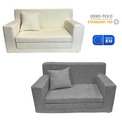 Kindersofa Spielsofa aus Schaumstoff Teddy Ausklappbar Kinderzimmer Sofa Möbel - Bild 1 von 4
