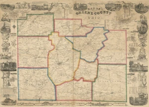 1855 Map of Greene County Ohio Xenia - Picture 1 of 4