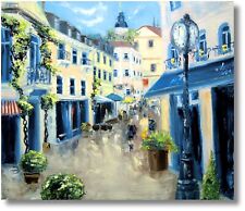 City Street Baden Art Impressionism Wall Picture Oil Painting Nr.1122