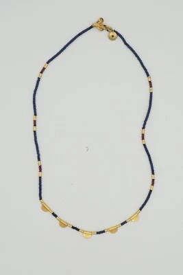 Collar gargantilla minimalista estilo etrusco con cuentas de diseñador vintage firmado "M" Foto 1 de 4