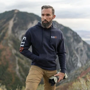 Tactical Sweater Hoodie Fleece Thermal Camping Hiking Jumper Cotton Pocket Solid - Picture 1 of 24