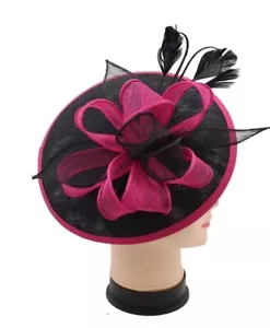 Women's Large Headband Clip Hat Fascinator Weddings Ladies Day Races Royal Ascot - Picture 1 of 10