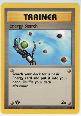 Pokemon Energy Search  59/62  Base Set Common 1st Edition LP - Image 1 of 2
