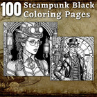 100 Steampunk dunkel Ausmalbilder zum ausdrucken & POD Erlaubnis