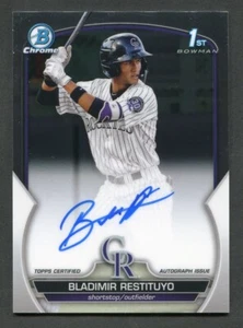 2023 Bowman Chrome Bladimir Restituyo 1st Year Auto Colorado Rockies CPA-BR - Bild 1 von 2