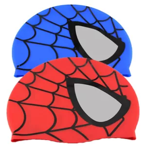 Children Spiderman Swim Cap Kids Silicone Swimming Silicone Waterproof Caps - Picture 1 of 9