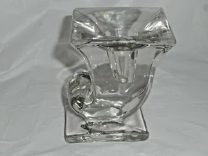 New Martinsville CORNUCOPIA Elegant Viking Glass Crystal Single CANDLEHOLDER - Bild 1 von 12