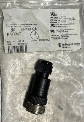 LUMBERG AUTOMATION-RKC 4/7-SENSOR CONNECTOR Nos Surplus Price Per 1 Unit - Image 1 of 4