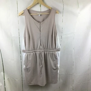 FLX Athletic Beige/White Drawstring Sleeveless W/Build In Shorts Dress Sz. XL - Picture 1 of 10