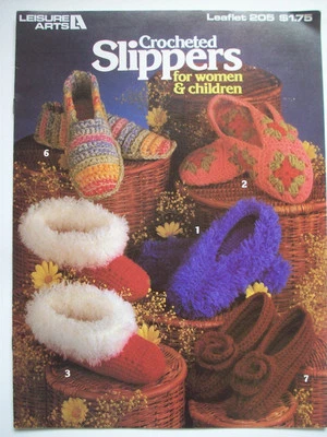 Crocheted slipper women children sizes pattern ballerina moccasin sandals - Image 1 of 2