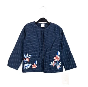 Mamas & Papas Blue Dotted Floral Embroidered Chambray Shacket - Size 3-4Y NEW - Picture 1 of 12