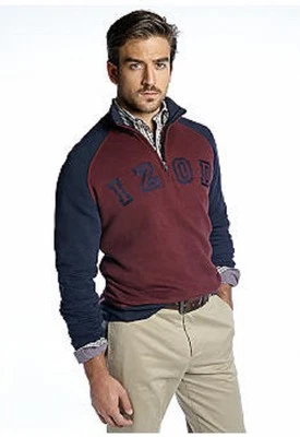 NWT Izod  2/XL 1/4 Zip Pull Over Fleece  Sweatshirt Navy/Burg  $68.msrp - Image 1 of 4