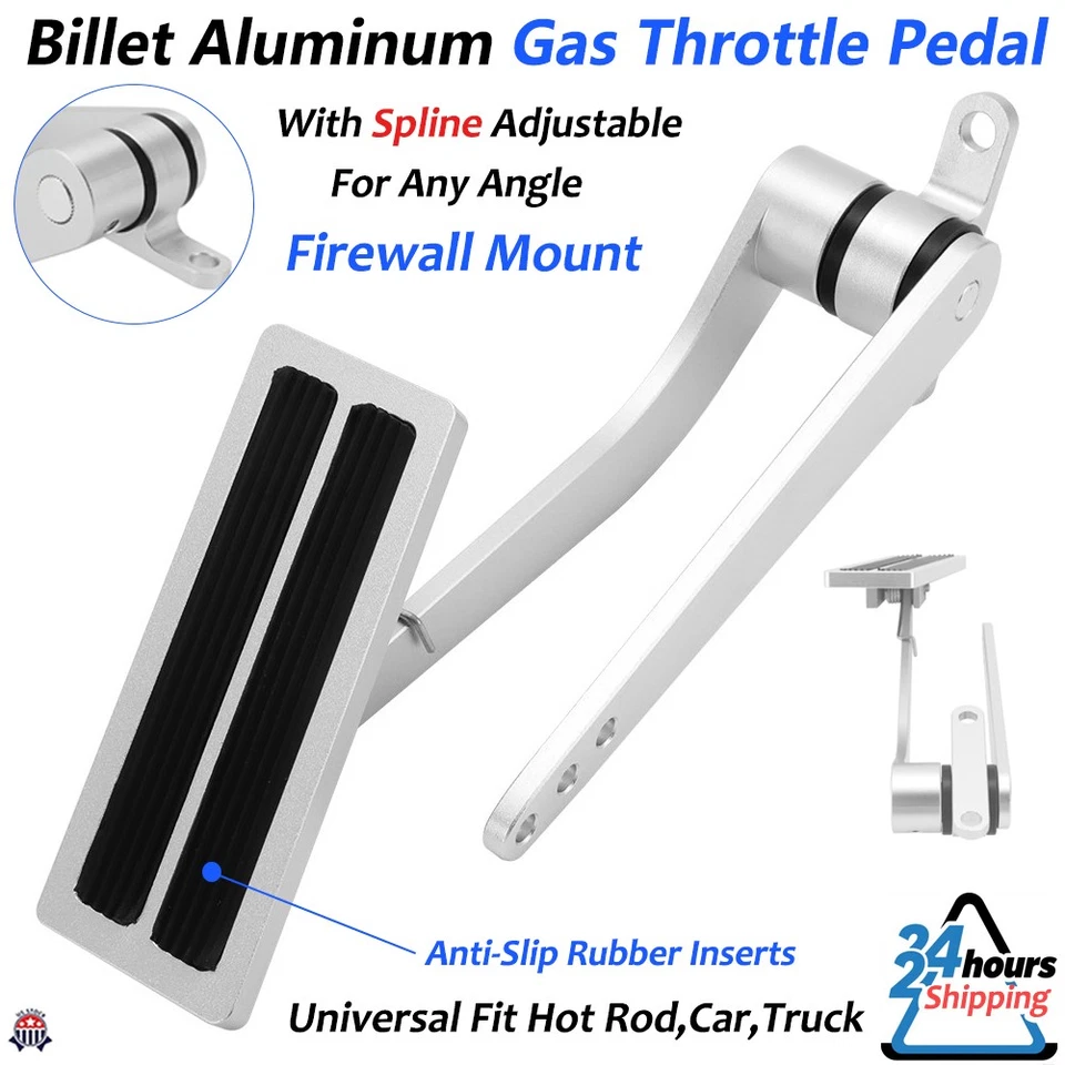 Universal Billet Aluminum Gas / Throttle Pedal Hot Rod,Car,Truck Firewall Mount Foto 1 de 4