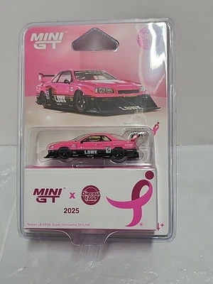 Mini GT pink Nissan LB-ER34 Super Silhouette Skyline LBWK *IN HAND MUST READ* - Image 1 of 4
