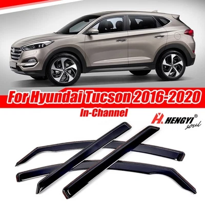 For Hyundai Tucson 2016-2021 Wind Shield Window Visor Vent Deflector In-Channel - Image 1 of 4