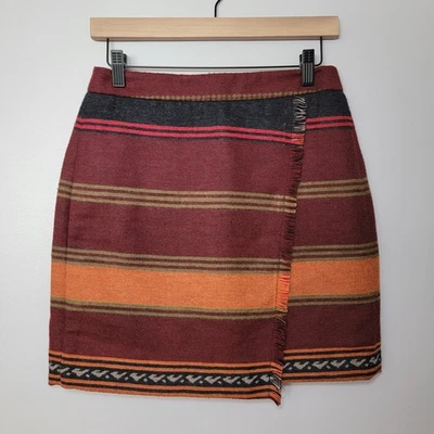 Minifalda Loft Mezcla Lana Boho Otoño Invierno Cottagecore Suroeste Azteca Talla 2 Foto 1 de 4