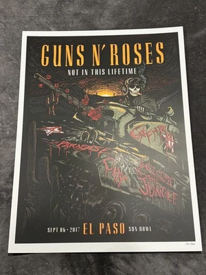 RARA Litografía Guns N Roses No In This Lifetime El Paso, TX #170/300 9/6/17 Foto 1 de 4