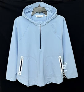 Giacca con cappuccio Peter Millar donna Jameson 1/2 zip Popover cotone blu TG.XL NUOVA CON ETICHETTE - Foto 1 di 6