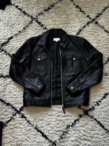 Reiss Carp Leather Jacket in Black - Picture 1 of 5