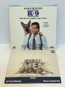 Real Men And K-9 X2 LASERDISC Movie Lot In Very Good Condition James Jim Belushi - Picture 1 of 10