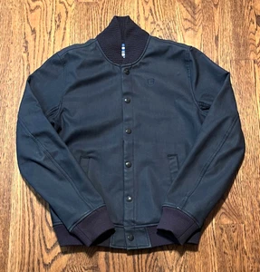 G Star Raw Denim Baseball Bomber Jacket Mens Medium Jeans - Picture 1 of 3