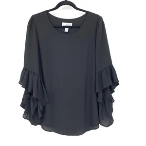 Joseph Ribkoff Statement-Popover-Bluse mit Rüschenärmeln Damengröße 10 schwarz  - Bild 1 von 5