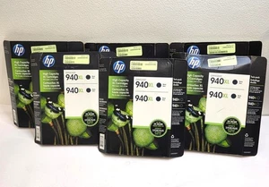 HP 940XL Black Ink Cartridges 2-pack CH633BN (Set of 6x units, AS IS-READ Detail - Picture 1 of 8