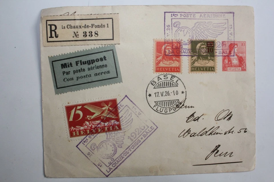 Correo aéreo completo Bale Suiza 1926 (50720) - Imagen 1 de 2